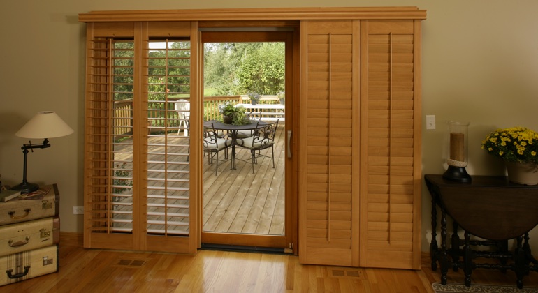 Raleigh wood shutter sliding door